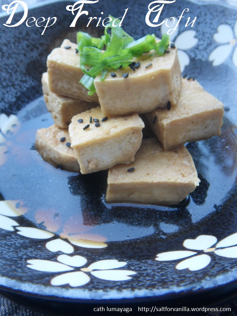 deep fried tofu close